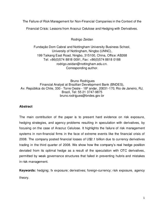 essays on corporate risk management and optimal hedging